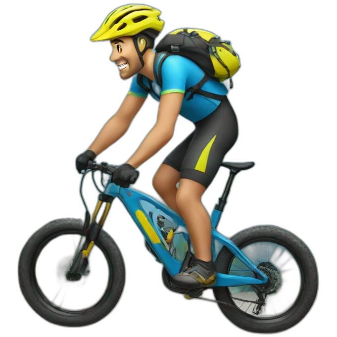 mountanbiker electric guy emoji