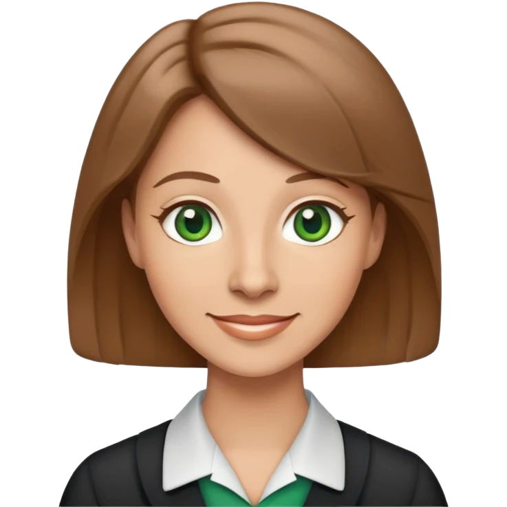 happy teacher with light brown hair and green eyes emoji
