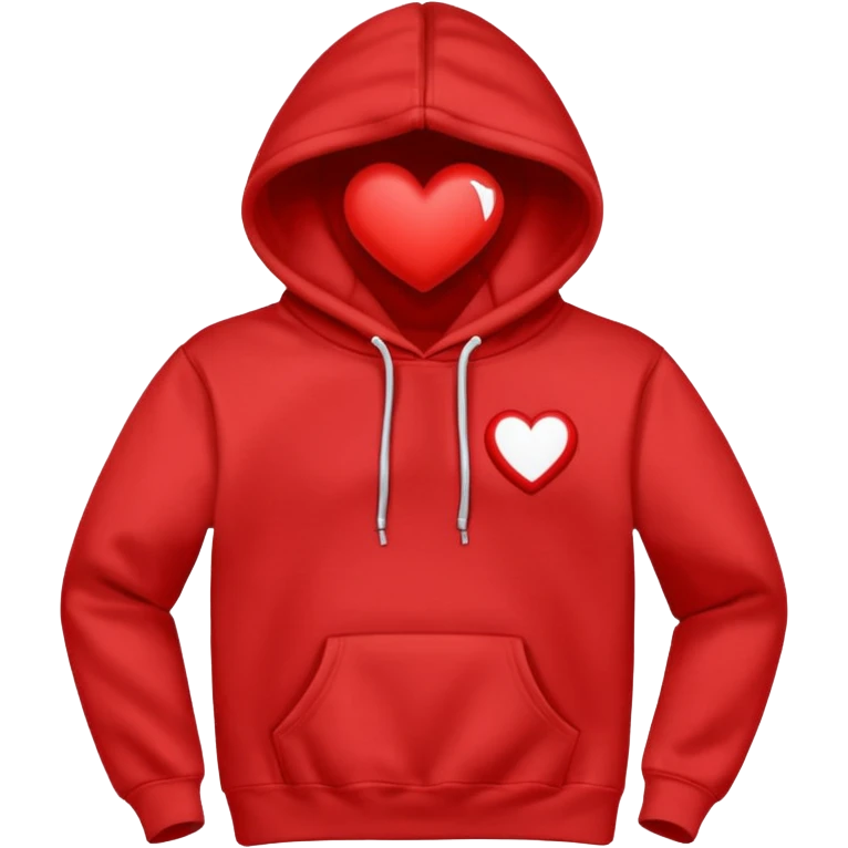 Hoodie with a heart symbol on chest emoji