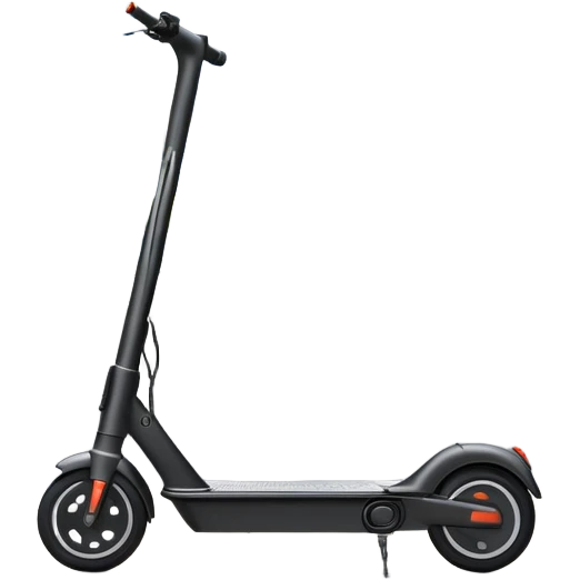An icon featuring a sleek electric scooter with a modern design, parked on a smooth city sidewalk. The background shows a bustling urban landscape with clear skies, tall buildings, and pedestrians walking by. The scooter is highlighted as a symbol of eco-friendly transportation and modern mobility.  emoji