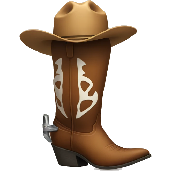  With a cowboy hat and cowboy boots emoji