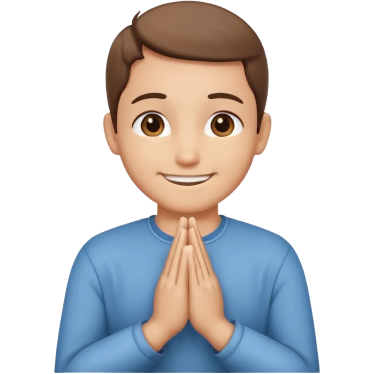 Smiling and hands in prayer position emoji
