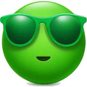 Green Mochi with sunglasses emoji