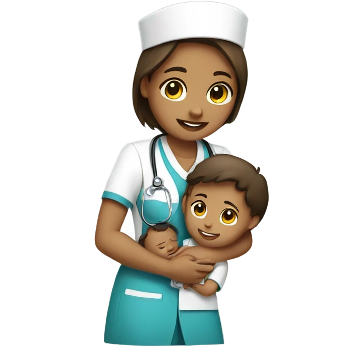 nurse holding child emoji