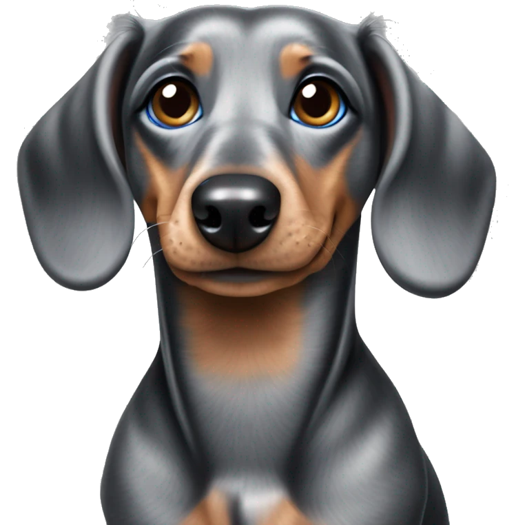 Grey and black dapple dachshund blue eyes emoji