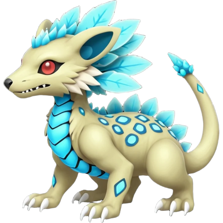 Futuristic WickerBeast-Vernid-Fakémon-Pokémon-creature-fusion (full body) emoji