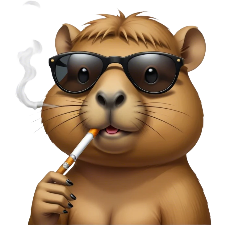 capybara with sunglasses smoking a cigarette emoji