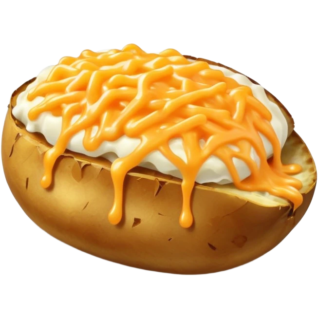 Shredded cheese on potato dish emoji