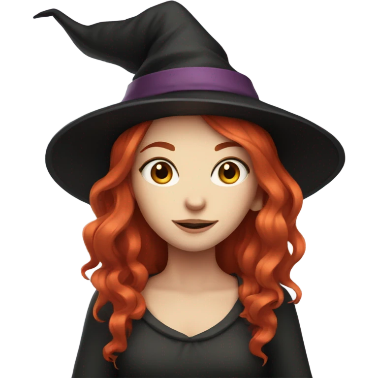 witch girl with red hair and fair skin emoji