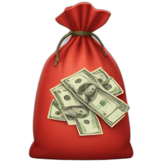 red bag of money emoji