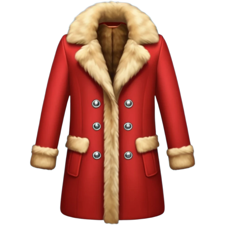 A luxurious fur red coat emoji