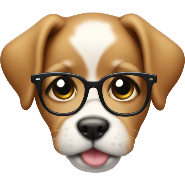 Puppy with glasses emoji emoji