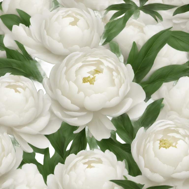 White peonies bouquet  emoji