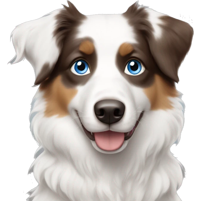 Solid white with a little bit of brown Australian shepherd blue eyes  emoji