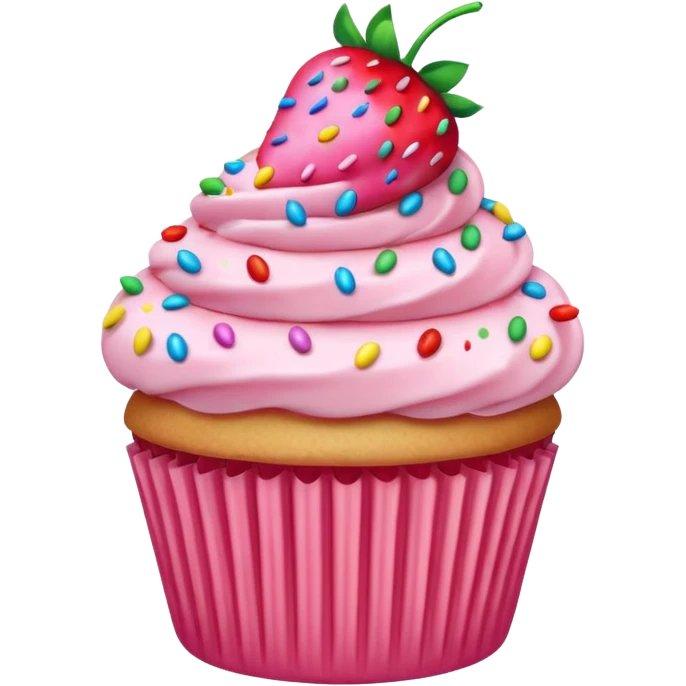 Strawberry funfetti cupcake emoji
