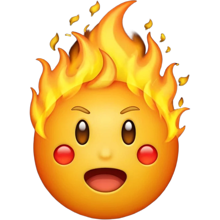 emoji on fire freaking out emoji