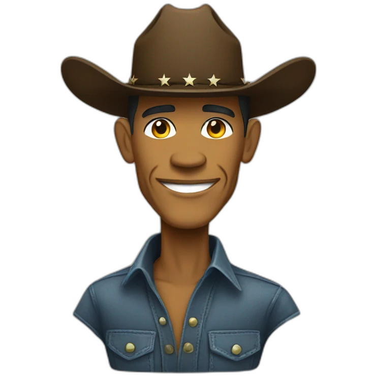 Obama in a cowboy hat emoji