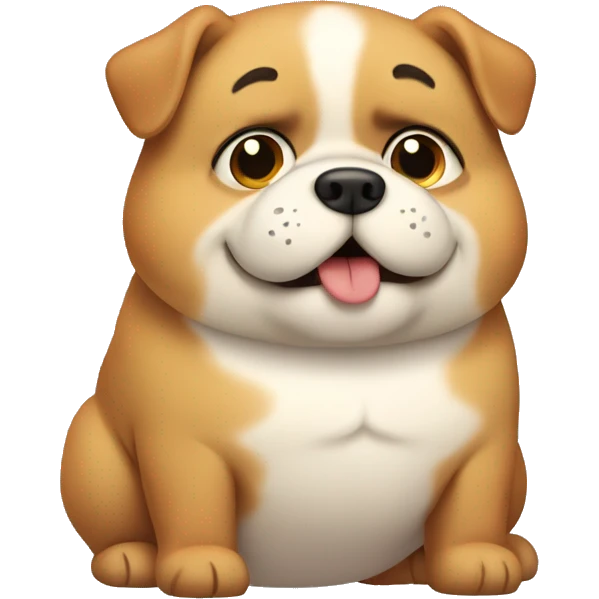 chubby dog with a belly emoji