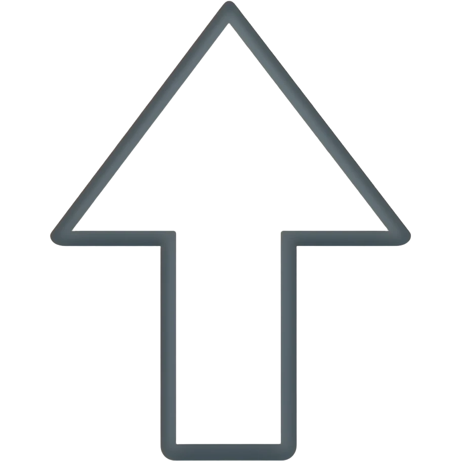 Tiny outline of an up arrow emoji