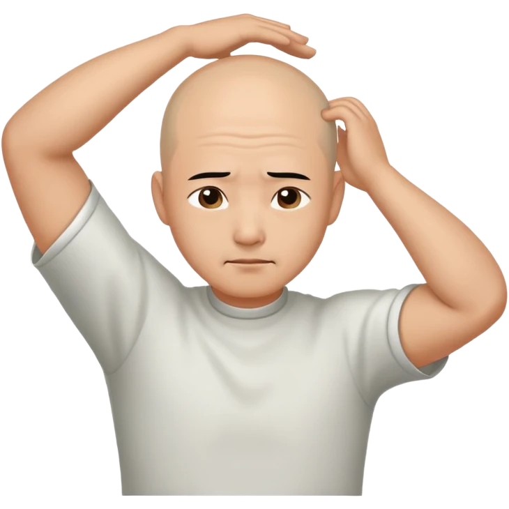 Лысый китаец почесывает затылок emoji