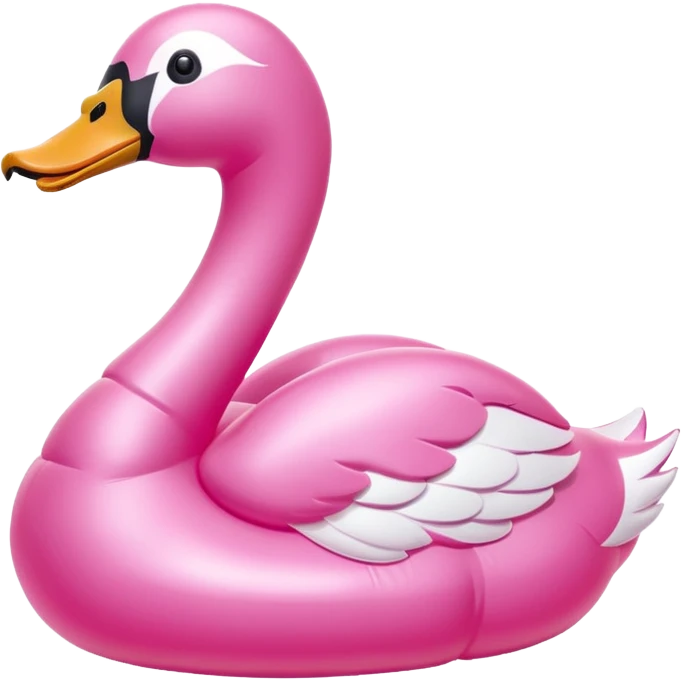 plastic pink swan inflatable  emoji