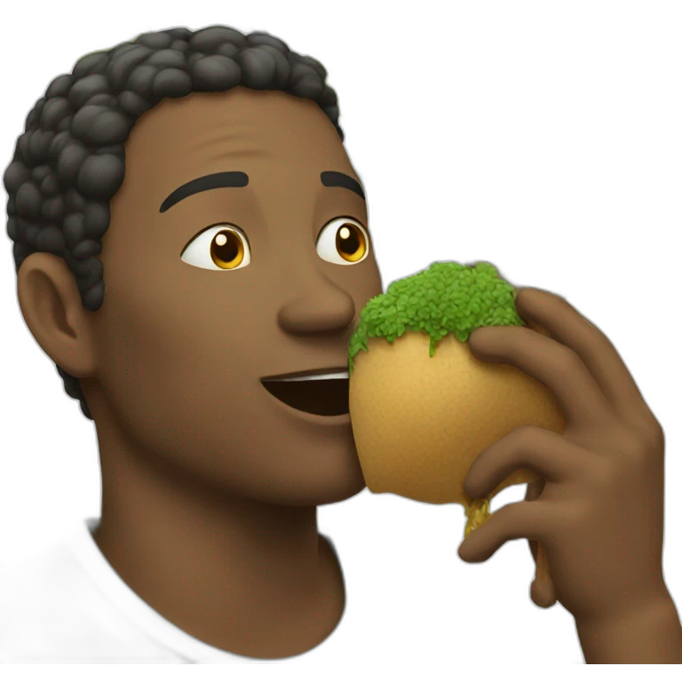man eating a tree emoji