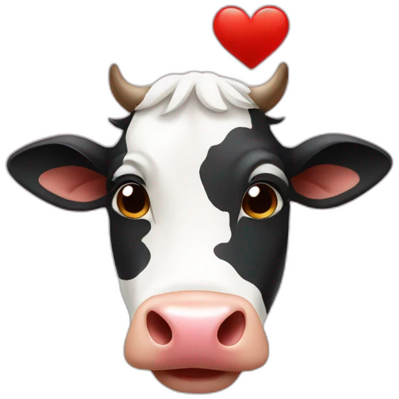  cow with heart emoji