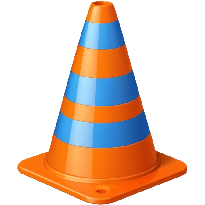 Warning Cone blue emoji