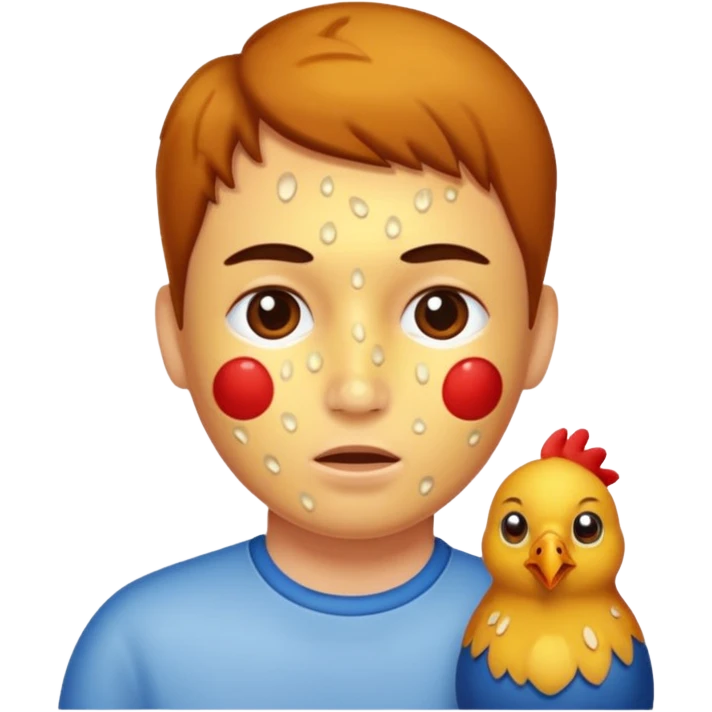 person with chicken pox on their face emoji