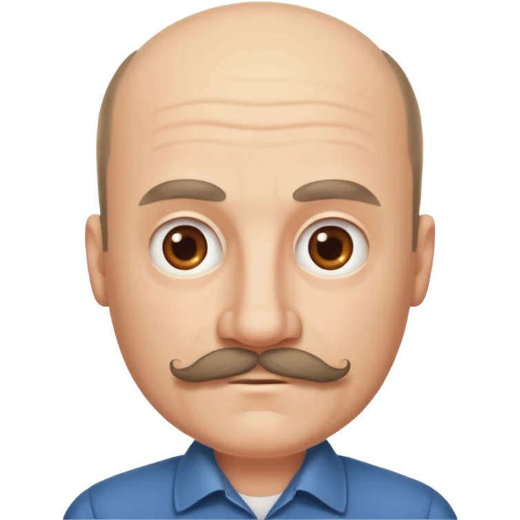 White man mustache balding emoji