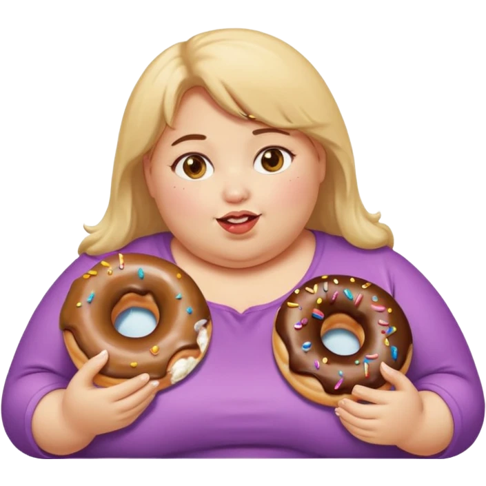 fat girl eating donuts emoji