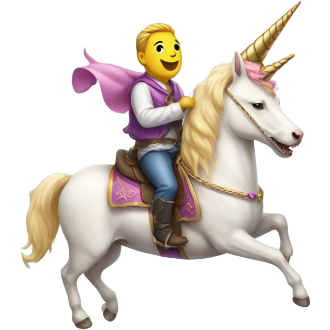 Dog riding a unicorn  emoji
