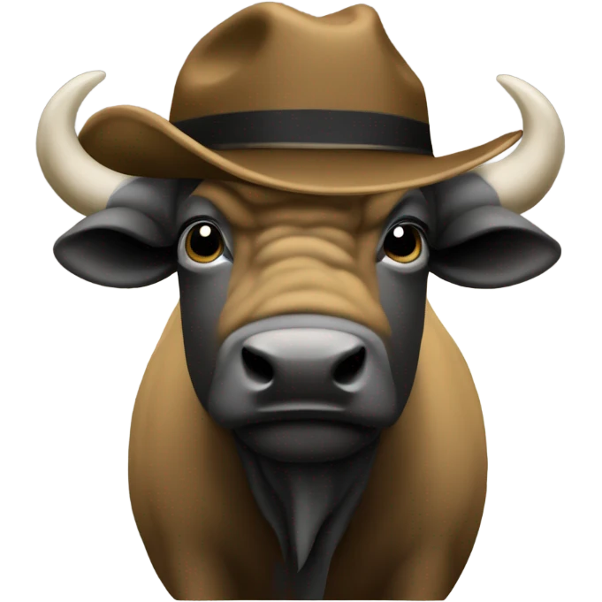 Buffalo wearing a Colorado buffaloes hat emoji