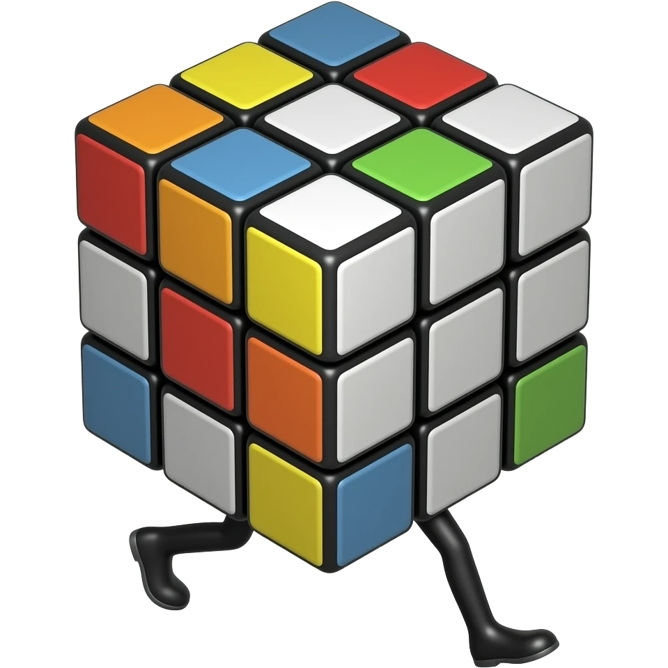 Walking Rubik's cube emoji