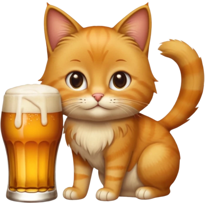 Un chat qui boit une bière emoji