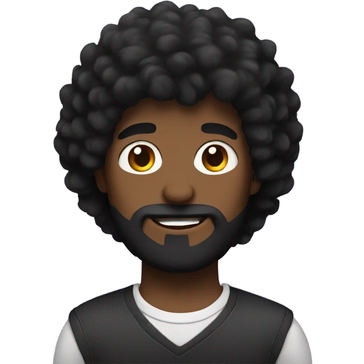 Black fluffy haired guy emoji
