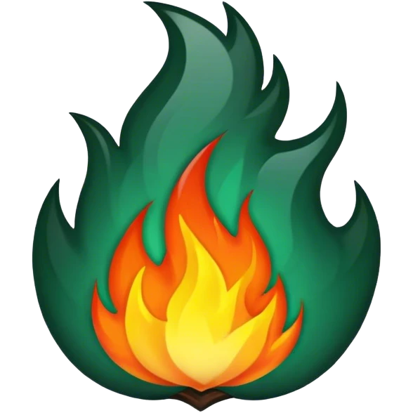 dark emerald color fire emoji