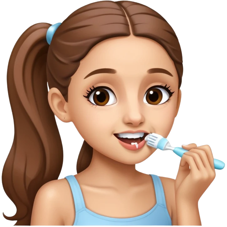 Ariana grande brushing her teeth  emoji