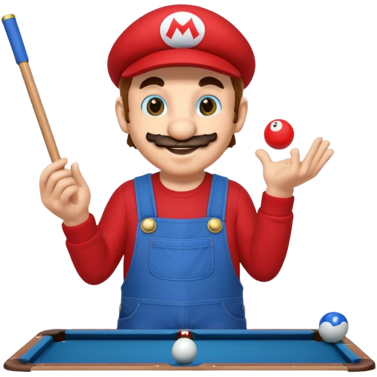 Super Mario shooting pool emoji