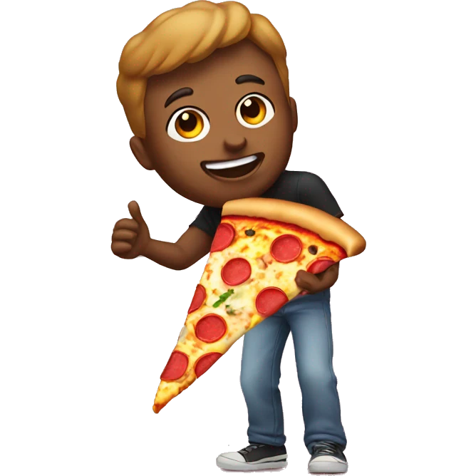 Shaking eating a pizza emoji