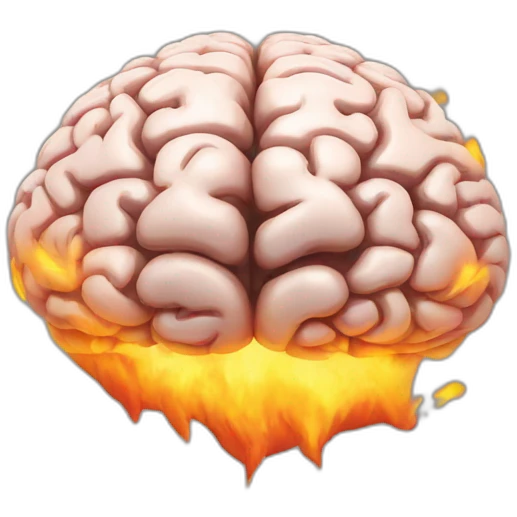 brain coming out with fire above it emoji