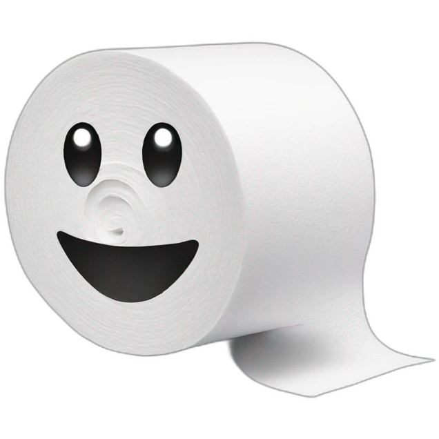 Toilet paper with face emoji
