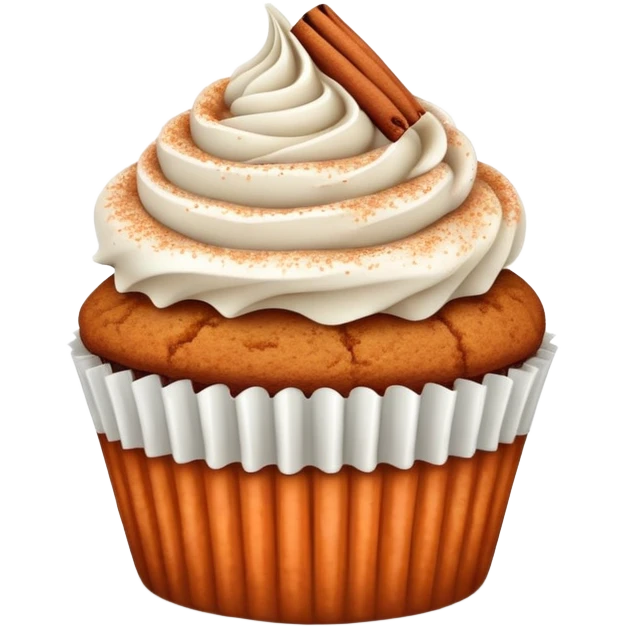 Carrot cake cupcake with cinnamon dusted on top emoji