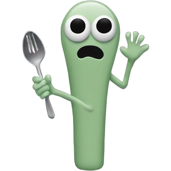 salad fingers holding a spoon emoji