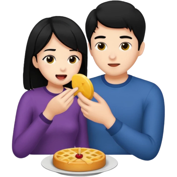 Black haired male eating a black haired girl ass emoji