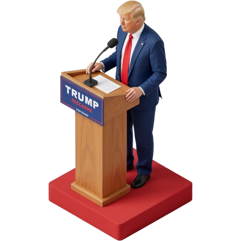 Donald Trump speaking at a rally emoji