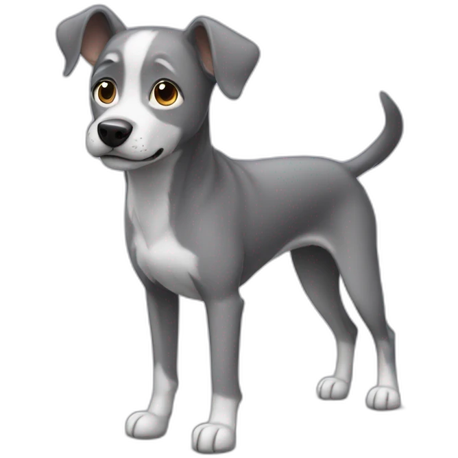 Grey dog with short legs emoji