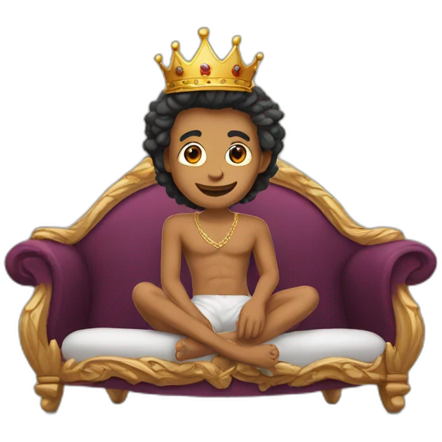 barefoot  with king crown emoji