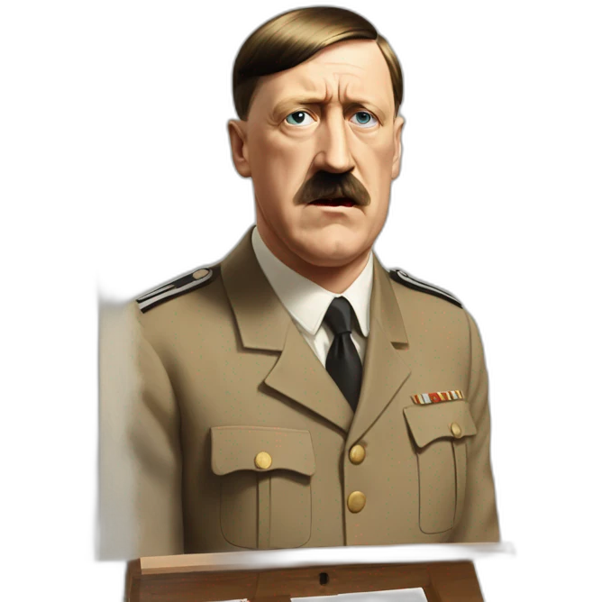 Hitler painting on a sunny day emoji