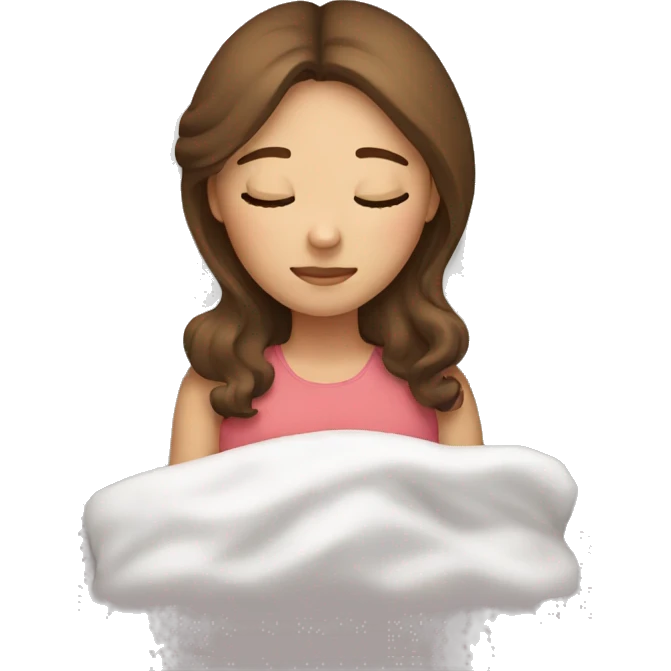 girl with brown hair sleeping emoji